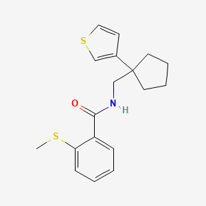 2-(methylthio)-N-((1-(thiophen-3-yl)cyclopentyl)methyl)benzamide