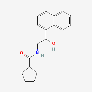 molecular formula C18H21NO2 B2802008 N-(2-hydroxy-2-(naphthalen-1-yl)ethyl)cyclopentanecarboxamide CAS No. 1351631-42-9