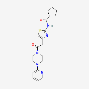 N-(4-(2-oxo-2-(4-(pyridin-2-yl)piperazin-1-yl)ethyl)thiazol-2-yl)cyclopentanecarboxamide
