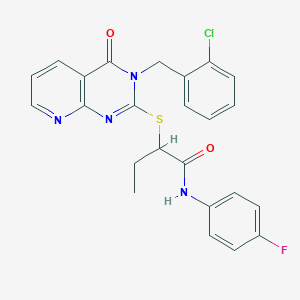 2-((3-(2-chlorobenzyl)-4-oxo-3,4-dihydropyrido[2,3-d]pyrimidin-2-yl)thio)-N-(4-fluorophenyl)butanamide