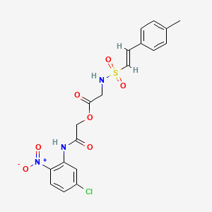 molecular formula C19H18ClN3O7S B2802022 [2-(5-chloro-2-nitroanilino)-2-oxoethyl] 2-[[(E)-2-(4-methylphenyl)ethenyl]sulfonylamino]acetate CAS No. 877841-30-0