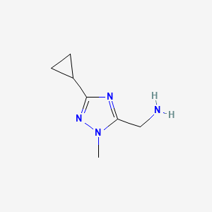 molecular formula C7H12N4 B2802028 (3-环丙基-1-甲基-1H-1,2,4-三唑-5-基)甲胺 CAS No. 1342474-48-9