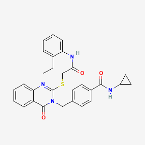 N-cyclopropyl-4-((2-((2-((2-ethylphenyl)amino)-2-oxoethyl)thio)-4-oxoquinazolin-3(4H)-yl)methyl)benzamide