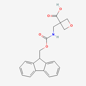 molecular formula C20H19NO5 B2802039 3-[(9H-Fluoren-9-ylmethoxycarbonylamino)methyl]oxetane-3-carboxylic acid CAS No. 2138376-11-9