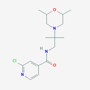 molecular formula C16H24ClN3O2 B2802044 2-Chloro-N-[2-(2,6-dimethylmorpholin-4-YL)-2-methylpropyl]pyridine-4-carboxamide CAS No. 1119261-86-7