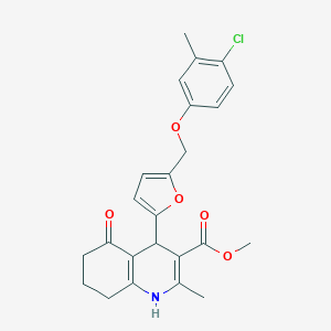 molecular formula C24H24ClNO5 B280205 Methyl 4-{5-[(4-chloro-3-methylphenoxy)methyl]-2-furyl}-2-methyl-5-oxo-1,4,5,6,7,8-hexahydro-3-quinolinecarboxylate 