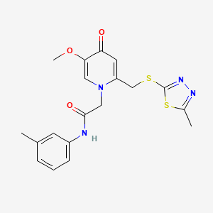 2-(5-methoxy-2-(((5-methyl-1,3,4-thiadiazol-2-yl)thio)methyl)-4-oxopyridin-1(4H)-yl)-N-(m-tolyl)acetamide