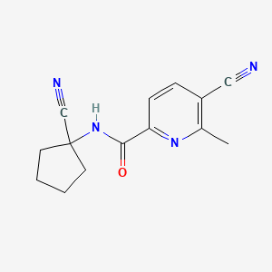 molecular formula C14H14N4O B2802055 5-Cyano-N-(1-cyanocyclopentyl)-6-methylpyridine-2-carboxamide CAS No. 1647682-29-8