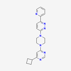 molecular formula C21H23N7 B2802057 3-[4-(6-Cyclobutylpyrimidin-4-yl)piperazin-1-yl]-6-pyridin-2-ylpyridazine CAS No. 2380171-96-8