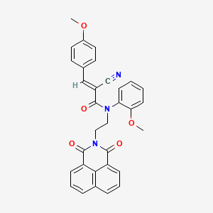 molecular formula C32H25N3O5 B2802058 (E)-2-氰基-N-[2-(1,3-二氧代苯并[de]异喹啉-2-基)乙基]-N-(2-甲氧基苯基)-3-(4-甲氧基苯基)丙-2-烯酰胺 CAS No. 325830-87-3