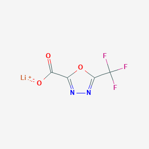 molecular formula C4F3LiN2O3 B2802062 Lithium(1+) ion 5-(trifluoromethyl)-1,3,4-oxadiazole-2-carboxylate CAS No. 1989659-48-4