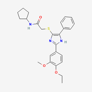 N-cyclopentyl-2-((2-(4-ethoxy-3-methoxyphenyl)-5-phenyl-1H-imidazol-4-yl)thio)acetamide