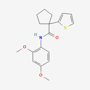molecular formula C18H21NO3S B2802068 N-(2,4-dimethoxyphenyl)-1-(thiophen-2-yl)cyclopentanecarboxamide CAS No. 1049525-45-2
