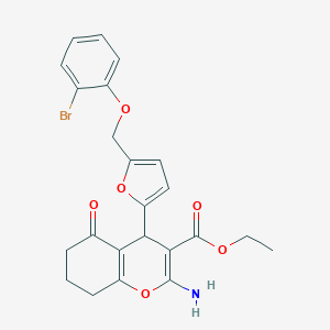 ethyl 2-amino-4-{5-[(2-bromophenoxy)methyl]furan-2-yl}-5-oxo-5,6,7,8-tetrahydro-4H-chromene-3-carboxylate