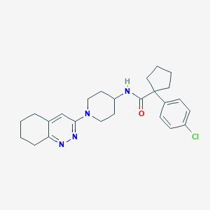 1-(4-chlorophenyl)-N-(1-(5,6,7,8-tetrahydrocinnolin-3-yl)piperidin-4-yl)cyclopentanecarboxamide