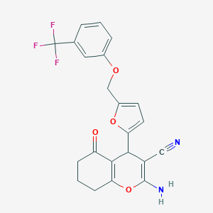 2-amino-5-oxo-4-(5-{[3-(trifluoromethyl)phenoxy]methyl}-2-furyl)-5,6,7,8-tetrahydro-4H-chromene-3-carbonitrile