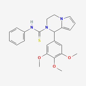 molecular formula C23H25N3O3S B2802081 N-phenyl-1-(3,4,5-trimethoxyphenyl)-3,4-dihydro-1H-pyrrolo[1,2-a]pyrazine-2-carbothioamide CAS No. 393833-53-9