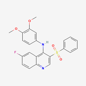 molecular formula C23H19FN2O4S B2802082 3-(苯磺酰基)-N-(3,4-二甲氧基苯基)-6-氟喹啉-4-胺 CAS No. 895643-15-9