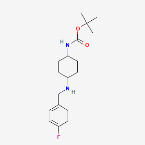 molecular formula C18H27FN2O2 B2802084 tert-Butyl (1R*,4R*)-4-(4-fluorobenzylamino)cyclohexylcarbamate CAS No. 1286274-73-4