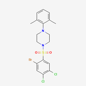 molecular formula C18H19BrCl2N2O2S B2802089 1-(2-Bromo-4,5-dichlorobenzenesulfonyl)-4-(2,6-dimethylphenyl)piperazine CAS No. 2415571-74-1