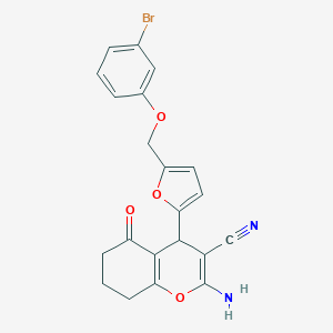 2-amino-4-{5-[(3-bromophenoxy)methyl]furan-2-yl}-5-oxo-5,6,7,8-tetrahydro-4H-chromene-3-carbonitrile