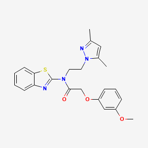 N-(benzo[d]thiazol-2-yl)-N-(2-(3,5-dimethyl-1H-pyrazol-1-yl)ethyl)-2-(3-methoxyphenoxy)acetamide