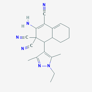 2-amino-4-(1-ethyl-3,5-dimethyl-1H-pyrazol-4-yl)-4a,5,6,7-tetrahydro-1,3,3(4H)-naphthalenetricarbonitrile