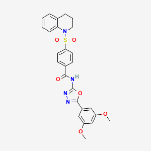4-((3,4-dihydroquinolin-1(2H)-yl)sulfonyl)-N-(5-(3,5-dimethoxyphenyl)-1,3,4-oxadiazol-2-yl)benzamide