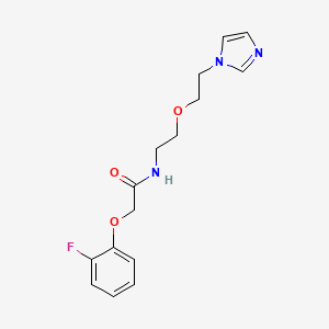 molecular formula C15H18FN3O3 B2802103 N-(2-(2-(1H-咪唑-1-基)乙氧)乙基)-2-(2-氟苯氧基)乙酰胺 CAS No. 2034537-21-6
