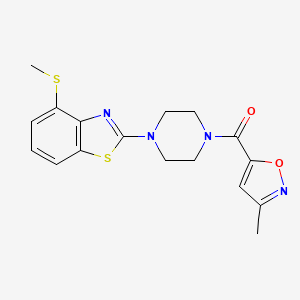 molecular formula C17H18N4O2S2 B2802114 (3-Methylisoxazol-5-yl)(4-(4-(methylthio)benzo[d]thiazol-2-yl)piperazin-1-yl)methanone CAS No. 946205-47-6