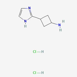 molecular formula C7H13Cl2N3 B2802116 3-(1H-咪唑-2-基)环丁胺二盐酸盐 CAS No. 1971123-98-4