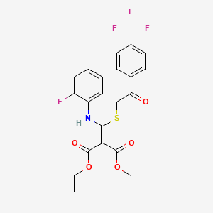 Diethyl 2-[(2-fluoroanilino)({2-oxo-2-[4-(trifluoromethyl)phenyl]ethyl}sulfanyl)methylene]malonate