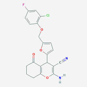 2-amino-4-{5-[(2-chloro-4-fluorophenoxy)methyl]-2-furyl}-5-oxo-5,6,7,8-tetrahydro-4H-chromene-3-carbonitrile