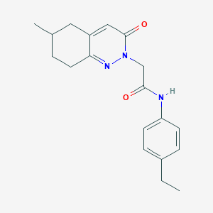 molecular formula C19H23N3O2 B2802124 N-(4-ethylphenyl)-2-(6-methyl-3-oxo-5,6,7,8-tetrahydrocinnolin-2(3H)-yl)acetamide CAS No. 933005-55-1