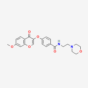 molecular formula C23H24N2O6 B2802126 4-((7-甲氧基-4-氧代-4H-香豆素-3-基氧基)-N-(2-吗啉基乙基)苯甲酰胺 CAS No. 951998-73-5