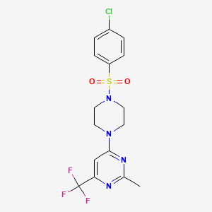4-(4-((4-Chlorophenyl)sulfonyl)piperazin-1-yl)-2-methyl-6-(trifluoromethyl)pyrimidine