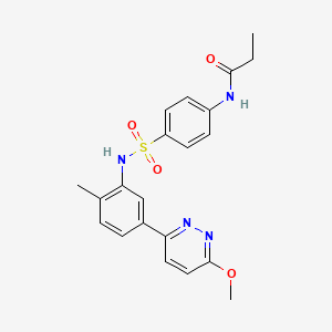 N-(4-(N-(5-(6-methoxypyridazin-3-yl)-2-methylphenyl)sulfamoyl)phenyl)propionamide