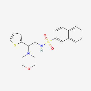 molecular formula C20H22N2O3S2 B2802136 N-(2-morpholino-2-(thiophen-2-yl)ethyl)naphthalene-2-sulfonamide CAS No. 941996-97-0