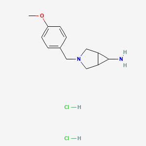 molecular formula C13H20Cl2N2O B2802139 3-[(4-甲氧基苯基)甲基]-3-氮杂双环[3.1.0]己烷-6-胺盐酸盐 CAS No. 1394042-65-9