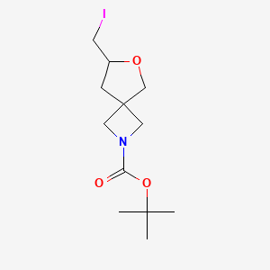 molecular formula C12H20INO3 B2802141 叔丁基 7-(碘甲基)-6-氧代-2-氮杂螺[3.4]辛烷-2-羧酸酯 CAS No. 1909309-47-2