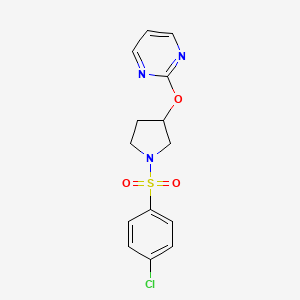 2-((1-((4-Chlorophenyl)sulfonyl)pyrrolidin-3-yl)oxy)pyrimidine
