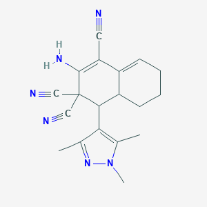 2-amino-4-(1,3,5-trimethyl-1H-pyrazol-4-yl)-4a,5,6,7-tetrahydro-1,3,3(4H)-naphthalenetricarbonitrile