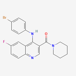 molecular formula C21H19BrFN3O B2802151 N-(4-溴苯基)-6-氟-3-(哌啶-1-基甲酰)喹啉-4-胺 CAS No. 1189942-18-4