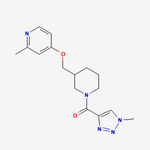 molecular formula C16H21N5O2 B2802153 [3-[(2-Methylpyridin-4-yl)oxymethyl]piperidin-1-yl]-(1-methyltriazol-4-yl)methanone CAS No. 2379975-45-6