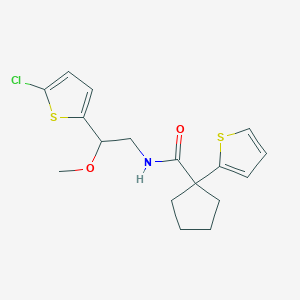 molecular formula C17H20ClNO2S2 B2802155 N-(2-(5-chlorothiophen-2-yl)-2-methoxyethyl)-1-(thiophen-2-yl)cyclopentanecarboxamide CAS No. 2034412-37-6