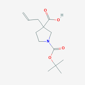 molecular formula C13H21NO4 B2802164 3-Allyl-1-(tert-butoxycarbonyl)pyrrolidine-3-carboxylic acid CAS No. 1537654-52-6