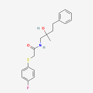 2-((4-fluorophenyl)thio)-N-(2-hydroxy-2-methyl-4-phenylbutyl)acetamide