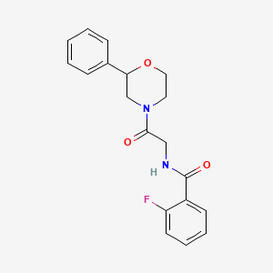 molecular formula C19H19FN2O3 B2802171 2-氟-N-(2-氧代-2-(2-苯基吗啉基)乙基)苯甲酰胺 CAS No. 953947-31-4