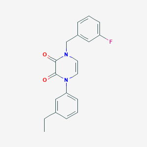 molecular formula C19H17FN2O2 B2802174 1-(3-Ethylphenyl)-4-[(3-fluorophenyl)methyl]pyrazine-2,3-dione CAS No. 898438-16-9