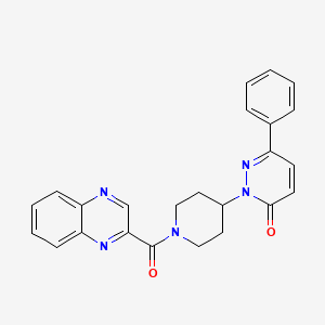 molecular formula C24H21N5O2 B2802182 6-Phenyl-2-[1-(quinoxaline-2-carbonyl)piperidin-4-yl]pyridazin-3-one CAS No. 2380063-63-6